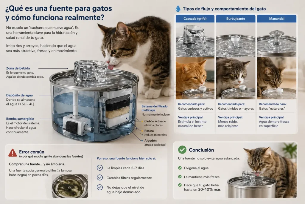Resumen de lo que es una fuente de gato y como funciona
